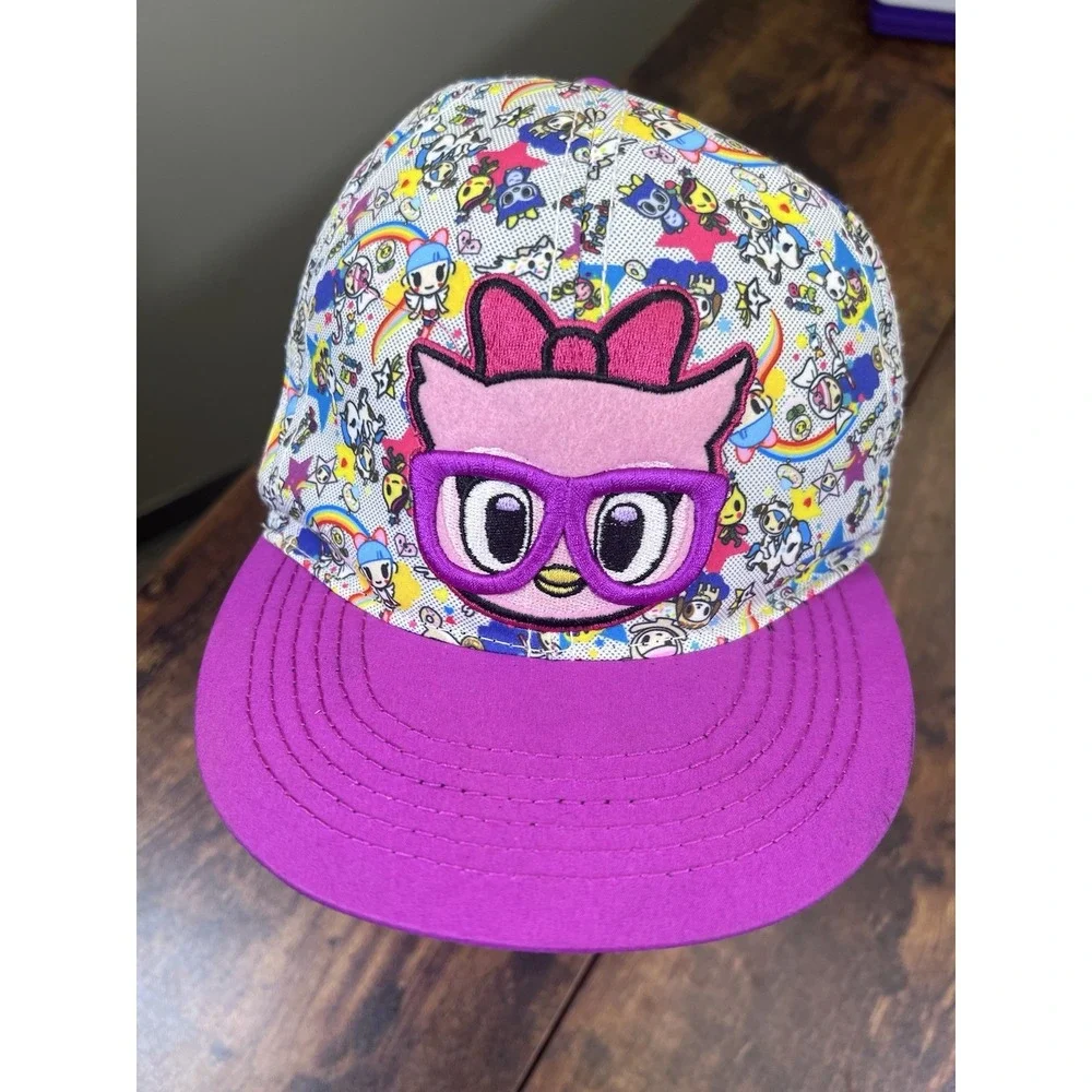 Tokidoki Owl Adjustable Fit Snapback Pink Baseball Cap Hat Neon Star (One Size)